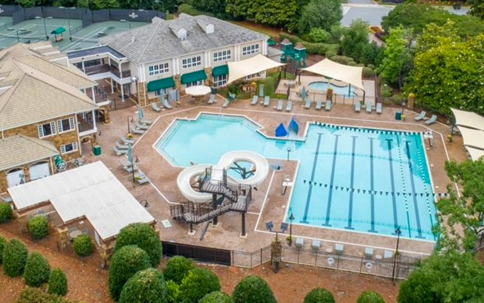 The Peninsula Club pool complex in Cornelius NC