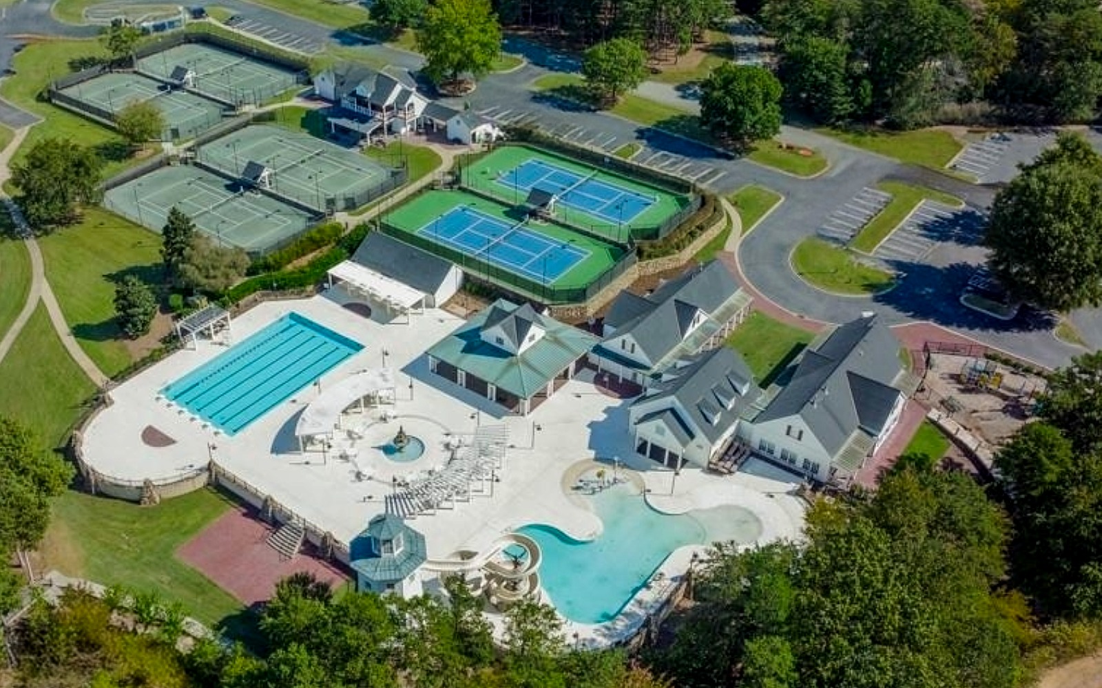 Swimming pool complex at The Point and Trump National Golf Club Charlotte