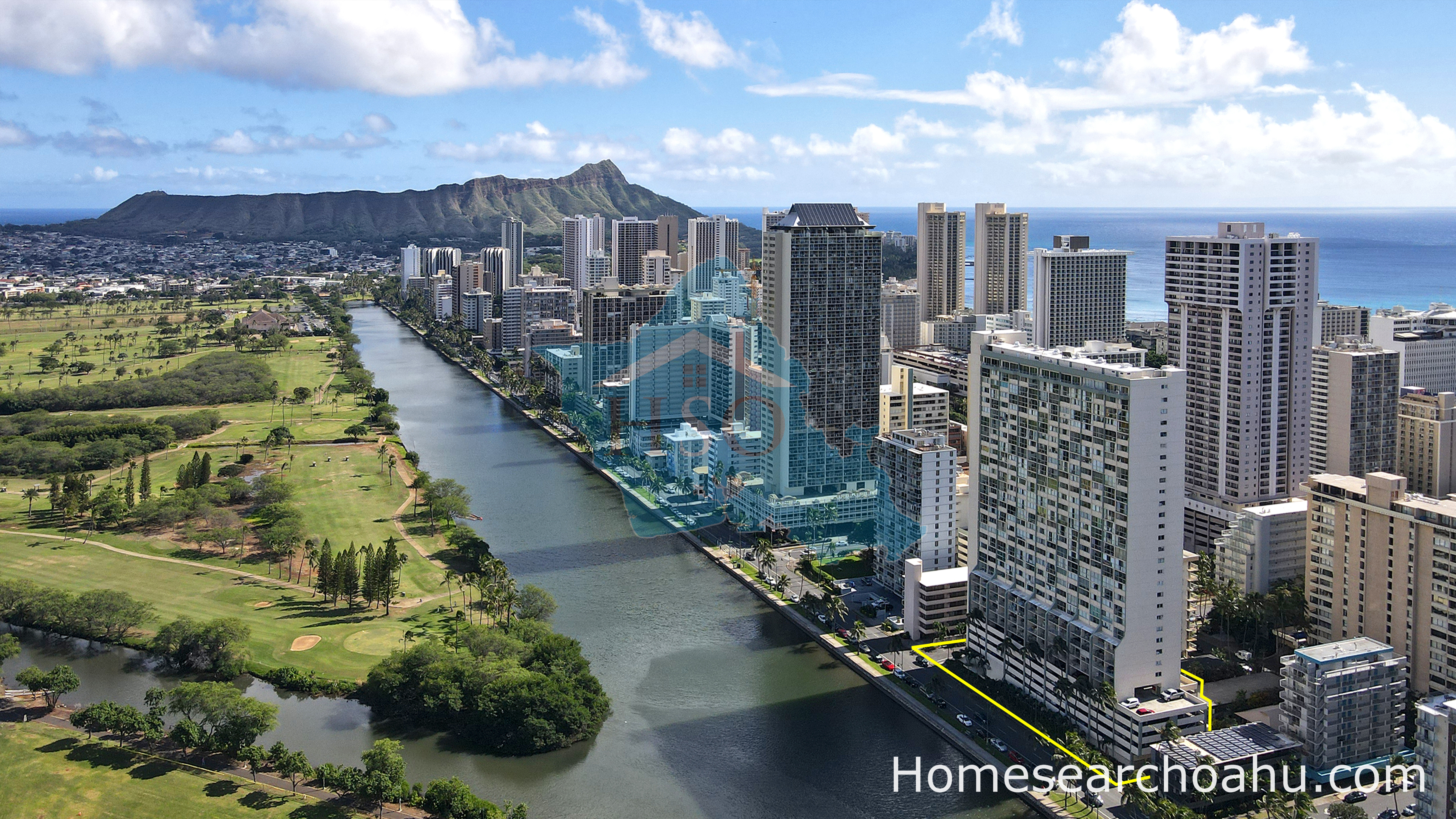 Aerial view of Aloha Lani Diamond Head Facing