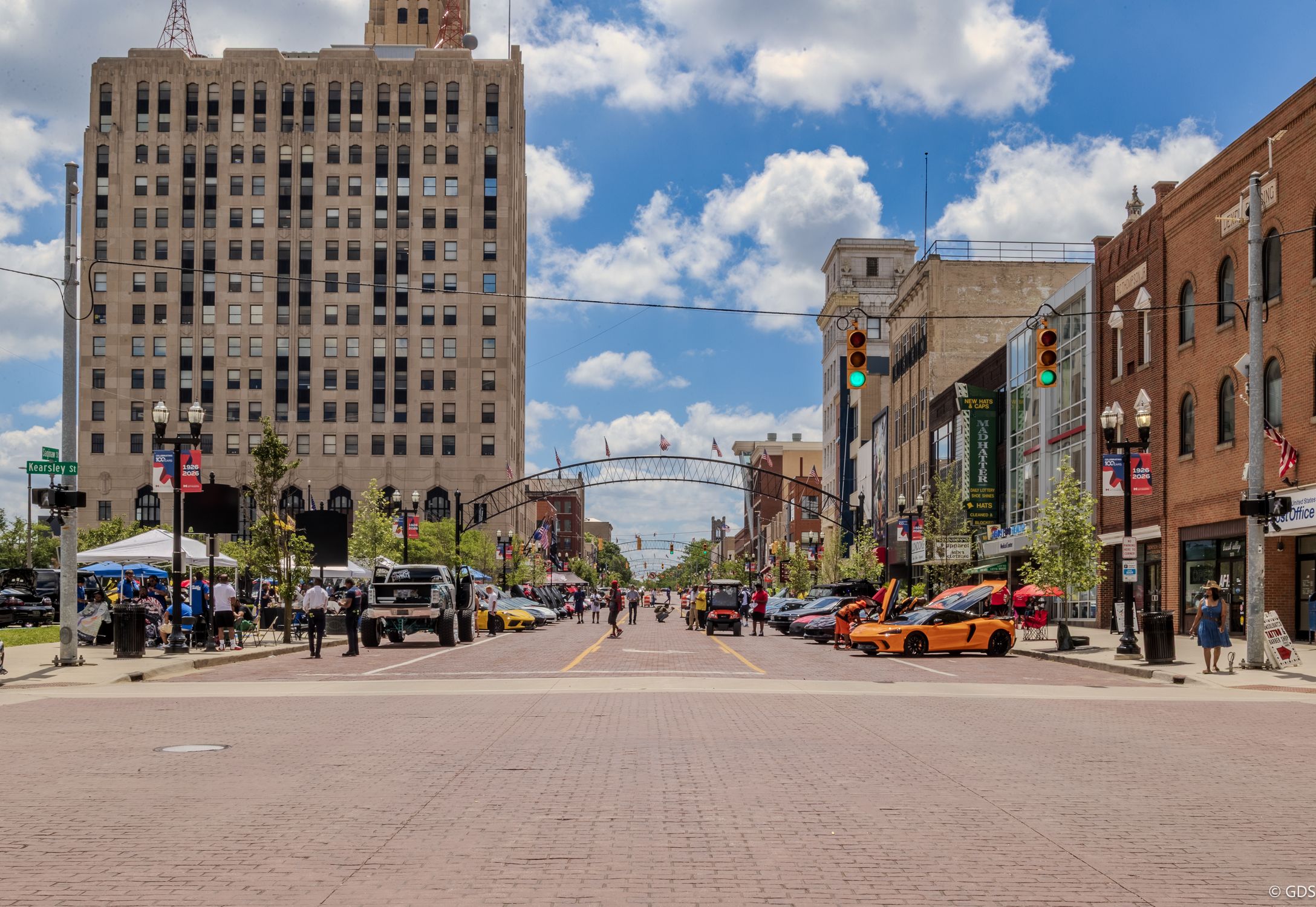 Downtown Flint street scene in Genesee County, Michigan