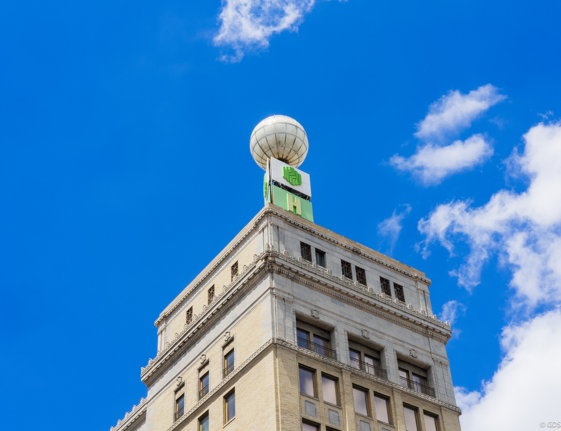 The Mott Foundation building in the Flint skyline