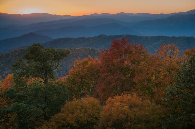 The smoky mountains in Asheville, NC
