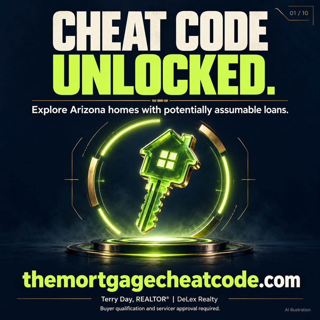 Cheat Code Unlocked: explore Arizona homes with potentially assumable loans, themortgagecheatcode.com, Terry Day, DeLex Realty