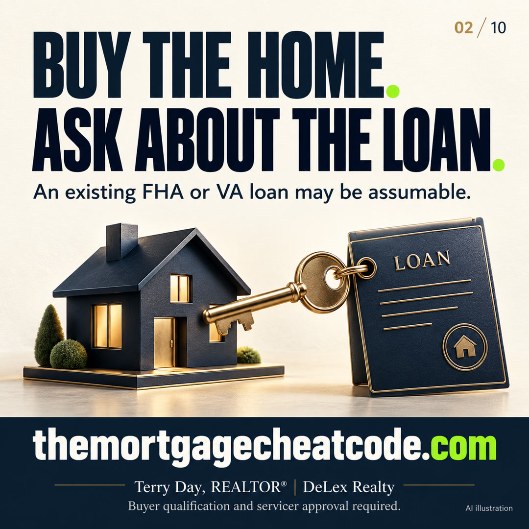Buy the home. Ask about the loan. The Mortgage Cheat Code, themortgagecheatcode.com, Terry Day, DeLex Realty