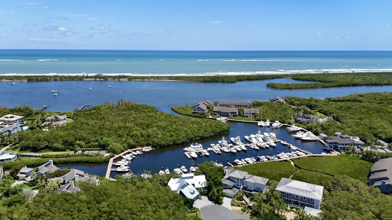 A marina and the Intracoastal near Hobe Sound