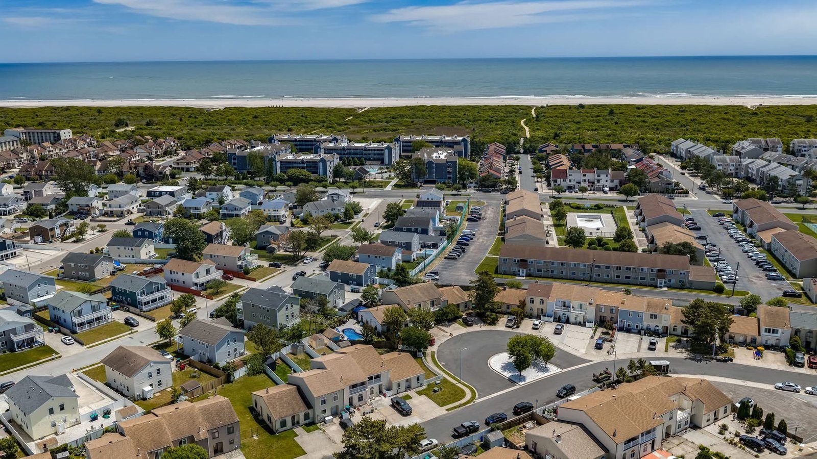 Homes in Brigantine, New Jersey, from above