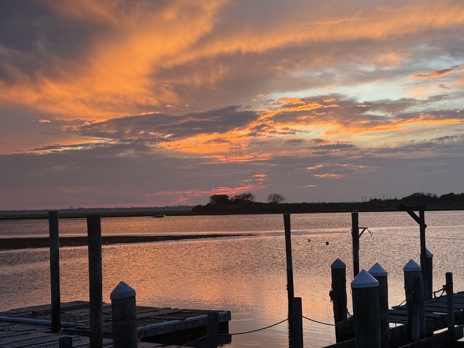 Sunset on the bay at Margate, New Jersey