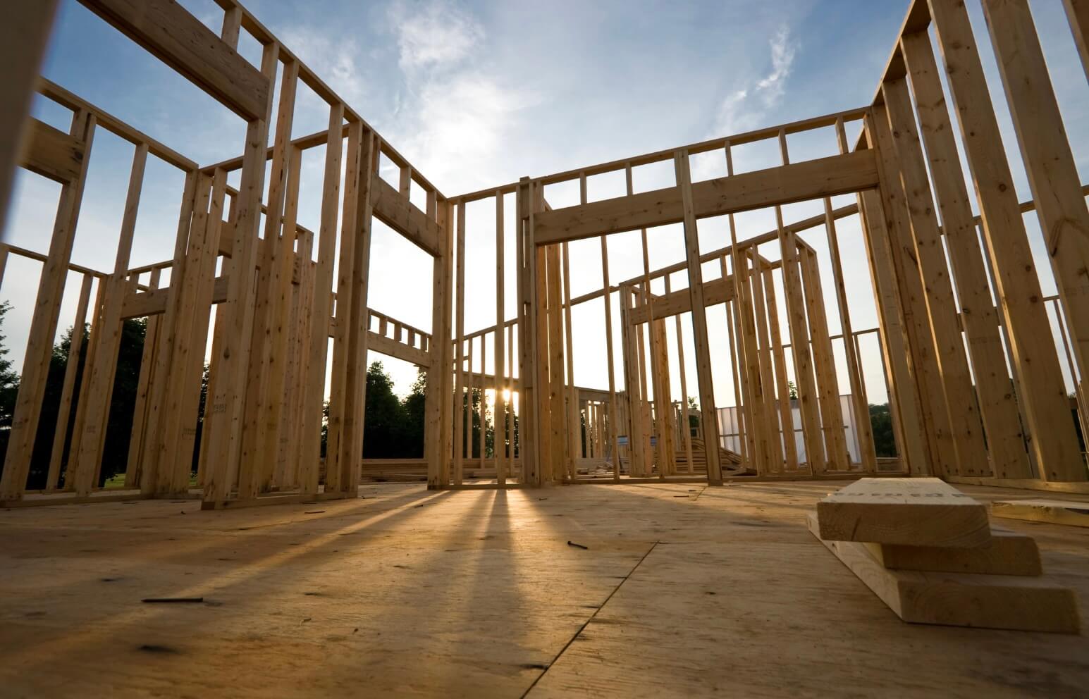 Framing of a new construction home