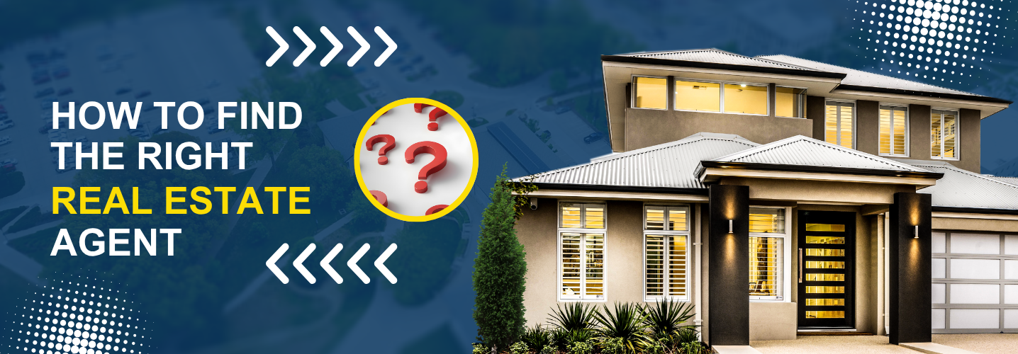 Real estate guide banner explaining how to find the right real estate agent to protect your home equity.