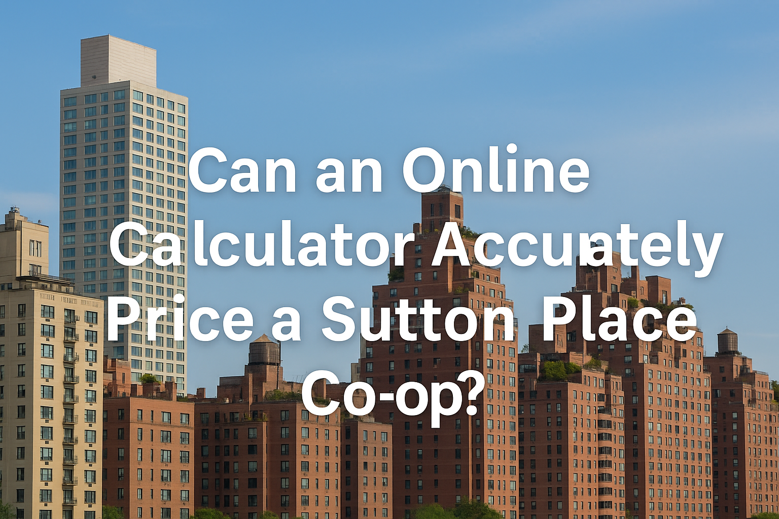 Can an Online Calculator Accurately Price a Sutton Place Co-op?