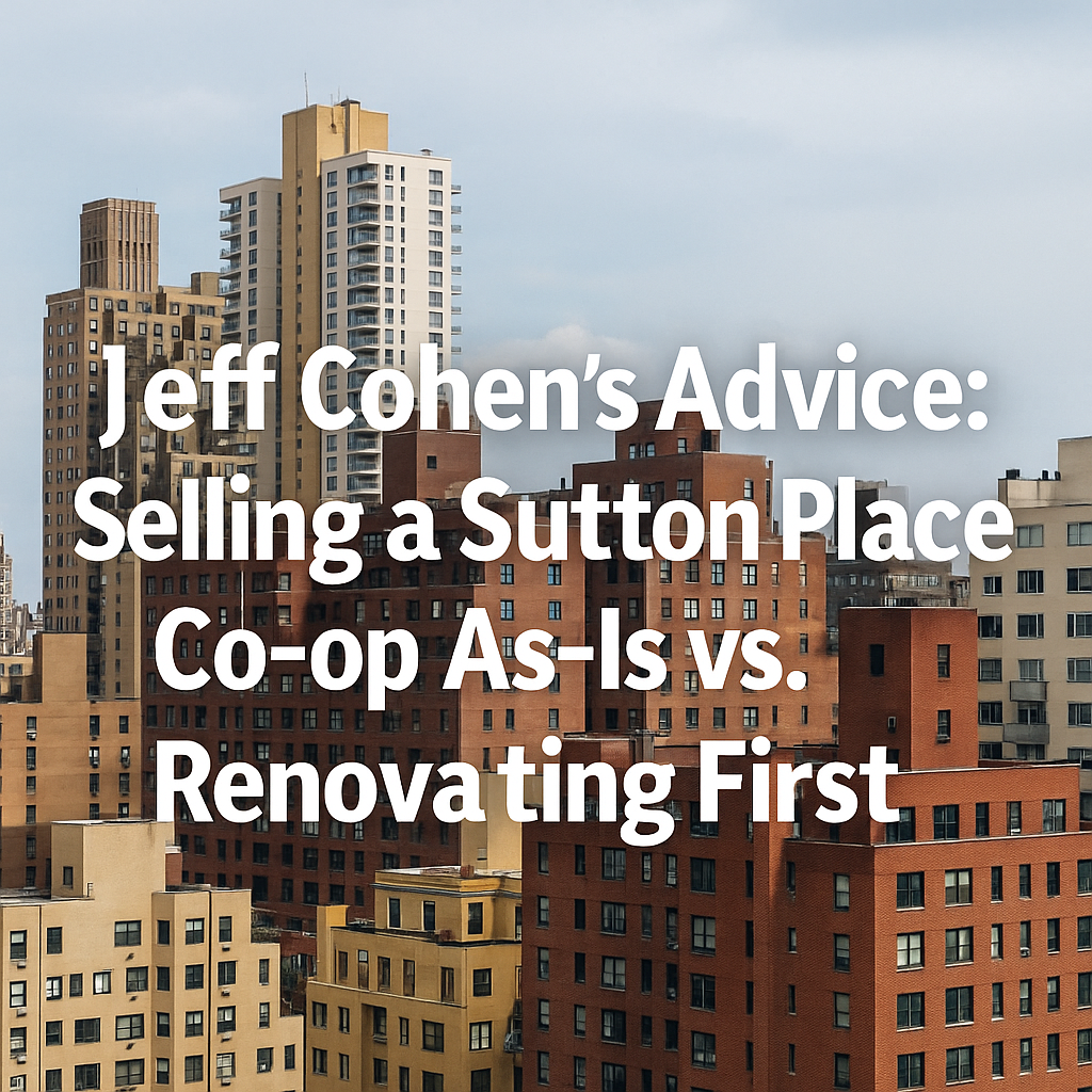 Jeff Cohen&rsquo;s Advice: Selling a Sutton Place Co-op As-Is vs. Renovating First