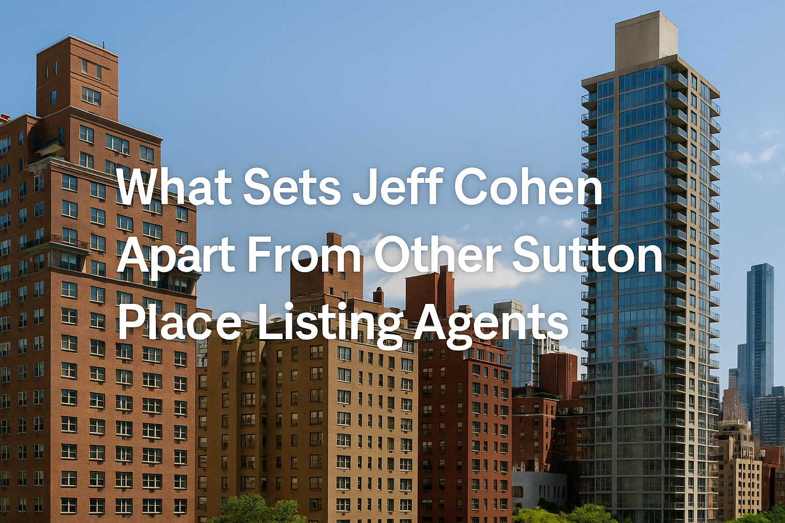 What Sets Jeff Cohen Apart From Other Sutton Place Listing Agents