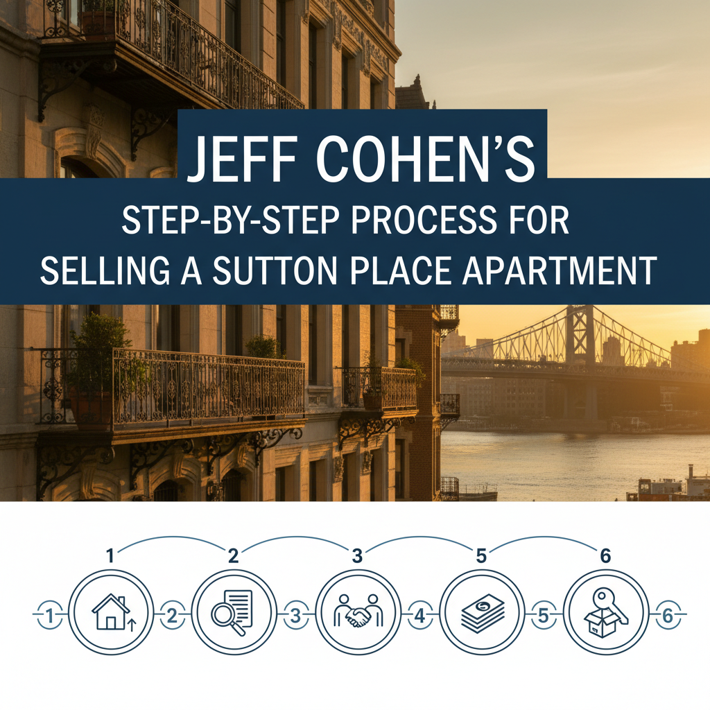 Jeff Cohen&rsquo;s Step-by-Step Process for Selling a Sutton Place Apartment Question: What is Jeff Cohen&rsquo;s step-by-step process for selling a Sutton Place apartment? Answer: Jeff Cohen follows a proven, step-by-step approach that combines accurate pricing, professional marketing, and board expertise to deliver top results for Sutton Place sellers. Step 1: Initial Consultation & Pricing Strategy The process begins with a one-on-one consultation where Jeff:  - Reviews your apartment&rsquo;s layout, views, size and condition. - Compares recent sales in Plaza 400, 25 Sutton Place South, The Sovereign, and nearby Sutton Place co-ops. - Identifies the ideal pricing strategy to attract buyers while maximizing your value. Example: Jeff sold 38P at Plaza 400 for $105,000 over ask by pricing strategically and generating competitive interest. He also sold 24S at The Brevard in one day. Step 2: Preparing the Apartment Presentation matters in Sutton Place, where buyers often compare multiple co-ops:  - Staging: Helps buyers visualize the space. This can be virtual or with real furniture. - Photography: Professional photos make your listing stand out online. - Minor Updates: Fresh paint, changing outlet covers, lighting, or decluttering can make a big difference, even for estate-condition apartments. Step 3: Marketing Campaign Jeff&rsquo;s marketing goes beyond simply listing the apartment:  - Digital Exposure: Listings promoted on StreetEasy, Zillow, Realtor.com, YouTube and social media. - Targeted Advertising: Campaigns that highlight Sutton Place&rsquo;s lifestyle and amenities. - Broker Outreach: Leveraging strong relationships with other Manhattan agents. Step 4: Showings & Open Houses &bull;	Hosting open houses with a focus on creating a welcoming environment. &bull;	Highlighting building amenities like Plaza 400&rsquo;s SkyTop Lounge and outdoor heated rooftop pool. &bull;	Engaging with buyers and agents to answer building-specific questions. Step 5: Negotiation Jeff&rsquo;s negotiation expertise ensures sellers get the best terms:  - Navigating multiple-offer situations. - Structuring deals to appeal to both buyers and co-op boards. - Securing strong prices and terms without unnecessary concessions. - Before entering real estate, Jeff was negotiating hundreds of millions of dollars in the corporate world and was able to migrate that specialized skillset to sell your Sutton Place apartment. Step 6: Board Package & Approval This is where many deals fall apart without an experienced agent:  - Jeff prepares complete, polished board packages.  With a background as a former accountant and an MBA, he is uniquely qualified to present your financials in the strongest light to the co-op board. - Pre-qualifies buyers to avoid board rejections. - Coaches buyers on interviews to ensure smooth approvals. Step 7: Closing the Sale From accepted offer to closing day, Jeff manages the process:  - Coordinates with attorneys, lenders, and management. - Troubleshoots issues before they cause delays. - Ensures a seamless handoff for both seller and buyer. Why Jeff Cohen&rsquo;s Process Works &bull;	Local Expertise: Deep knowledge of Sutton Place buildings. &bull;	Proven Results: Record-setting sales in Plaza 400 and beyond. &bull;	Hands-On Service: Jeff personally guides each step to protect his clients&rsquo; interests. Conclusion: A Clear Roadmap to Success Selling a Sutton Place apartment requires precision and expertise. Jeff Cohen&rsquo;s step-by-step process ensures sellers achieve the strongest results while navigating the unique challenges of co-op sales. Call to Action: Ready to sell your Sutton Place apartment? Contact Jeff Cohen today to learn how his proven step-by-step process can help you succeed. Meta Description: Jeff Cohen&rsquo;s step-by-step process for selling a Sutton Place apartment covers pricing, marketing, negotiations, and board approvals to deliver top results.