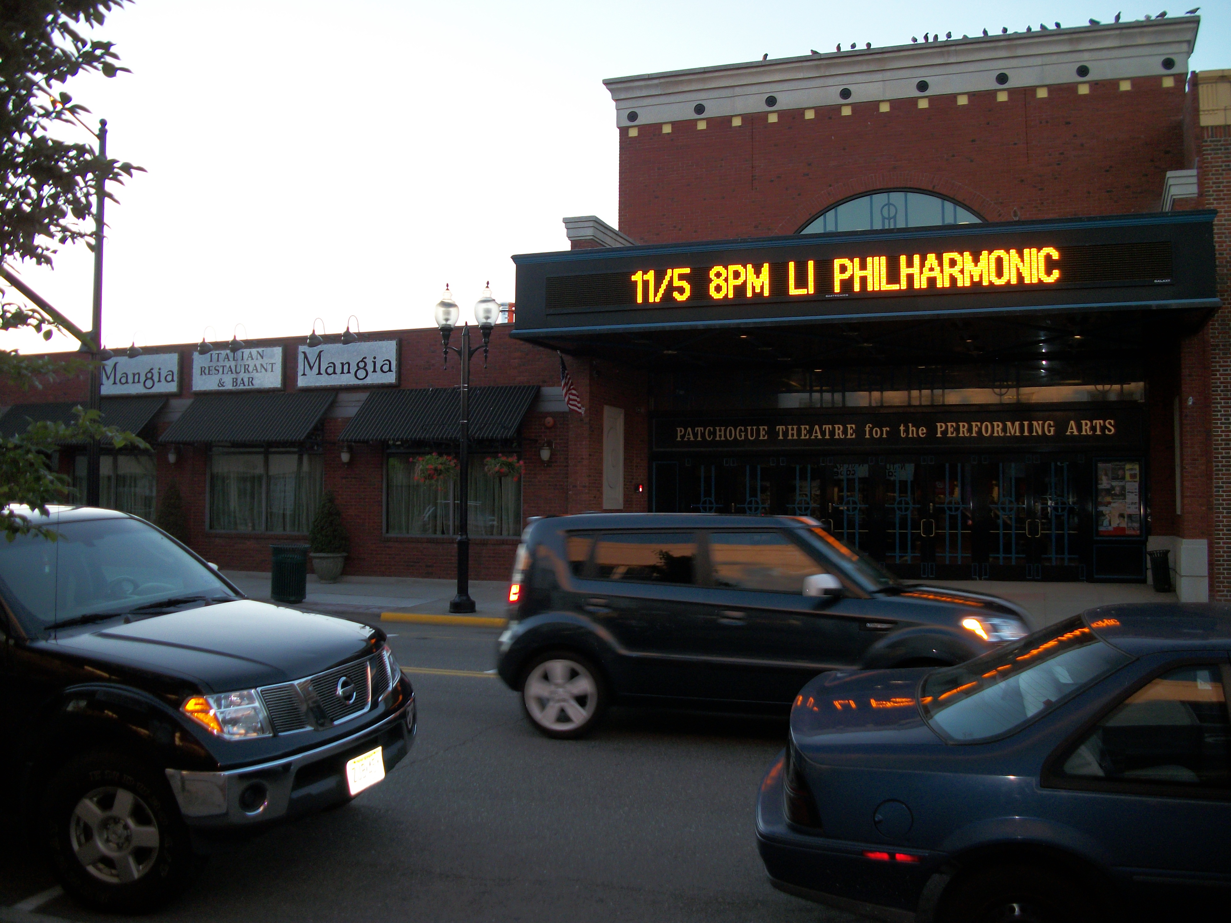 Patchogue Theatre exterior on East Main Street