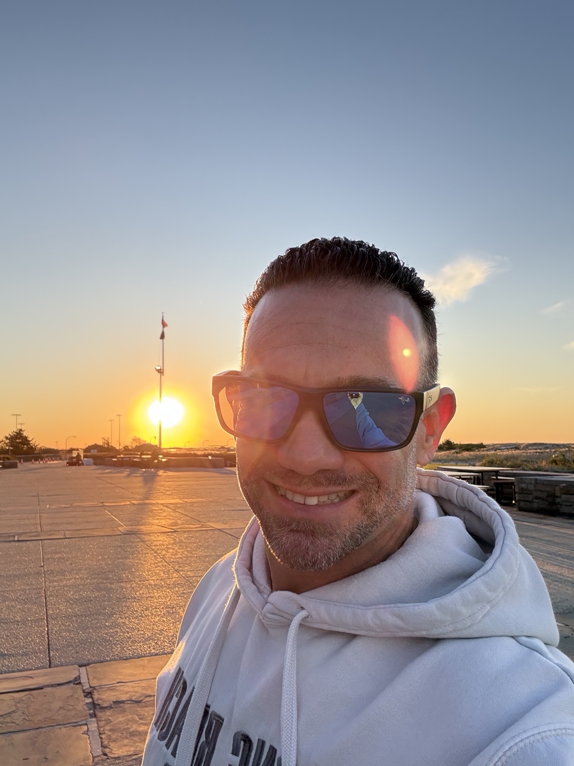 John Cordeira enjoying a sunset walk at Jones Beach on Long Island