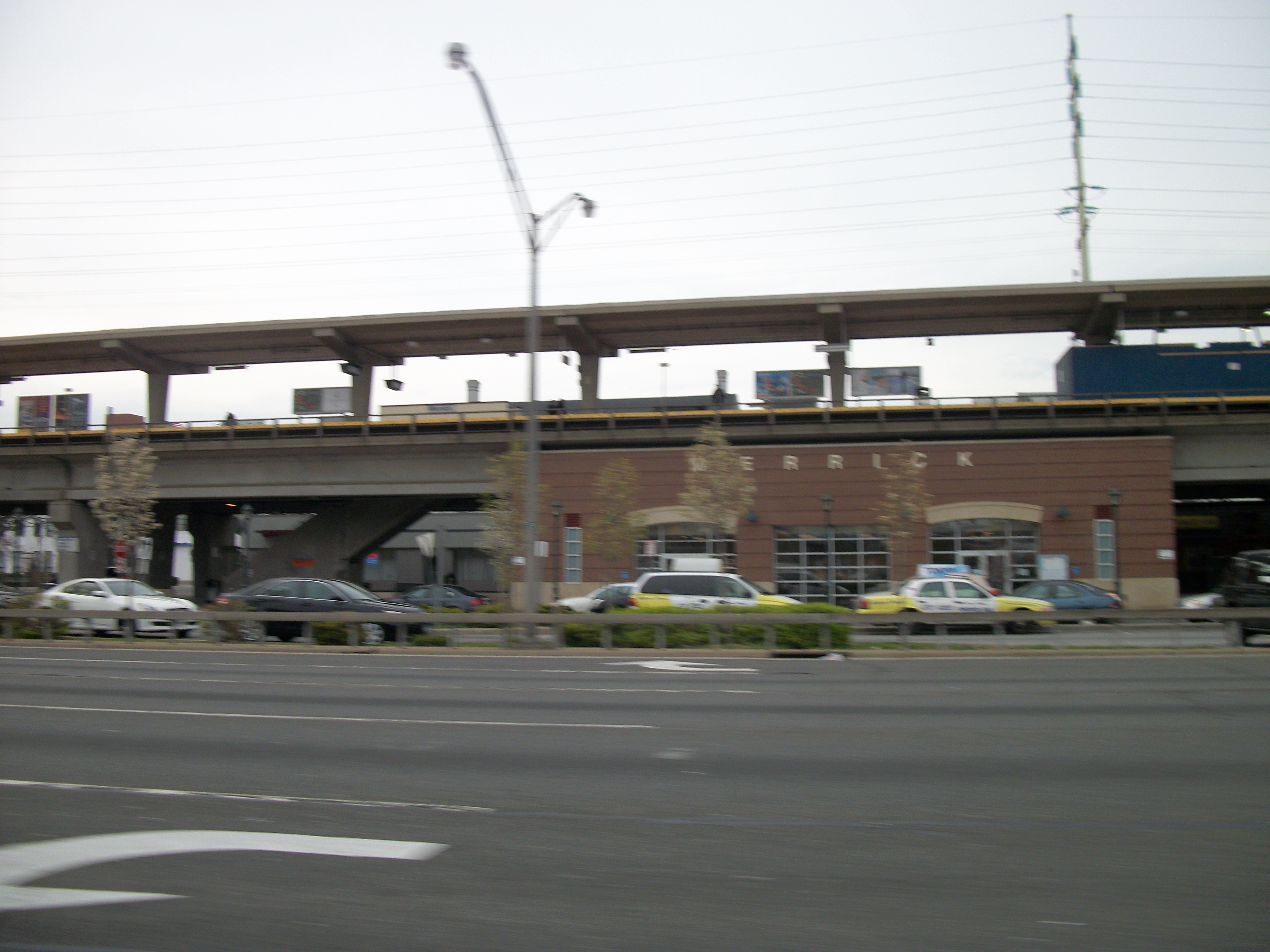 Merrick Long Island Rail Road station viewed from Sunrise Highway in Merrick New York