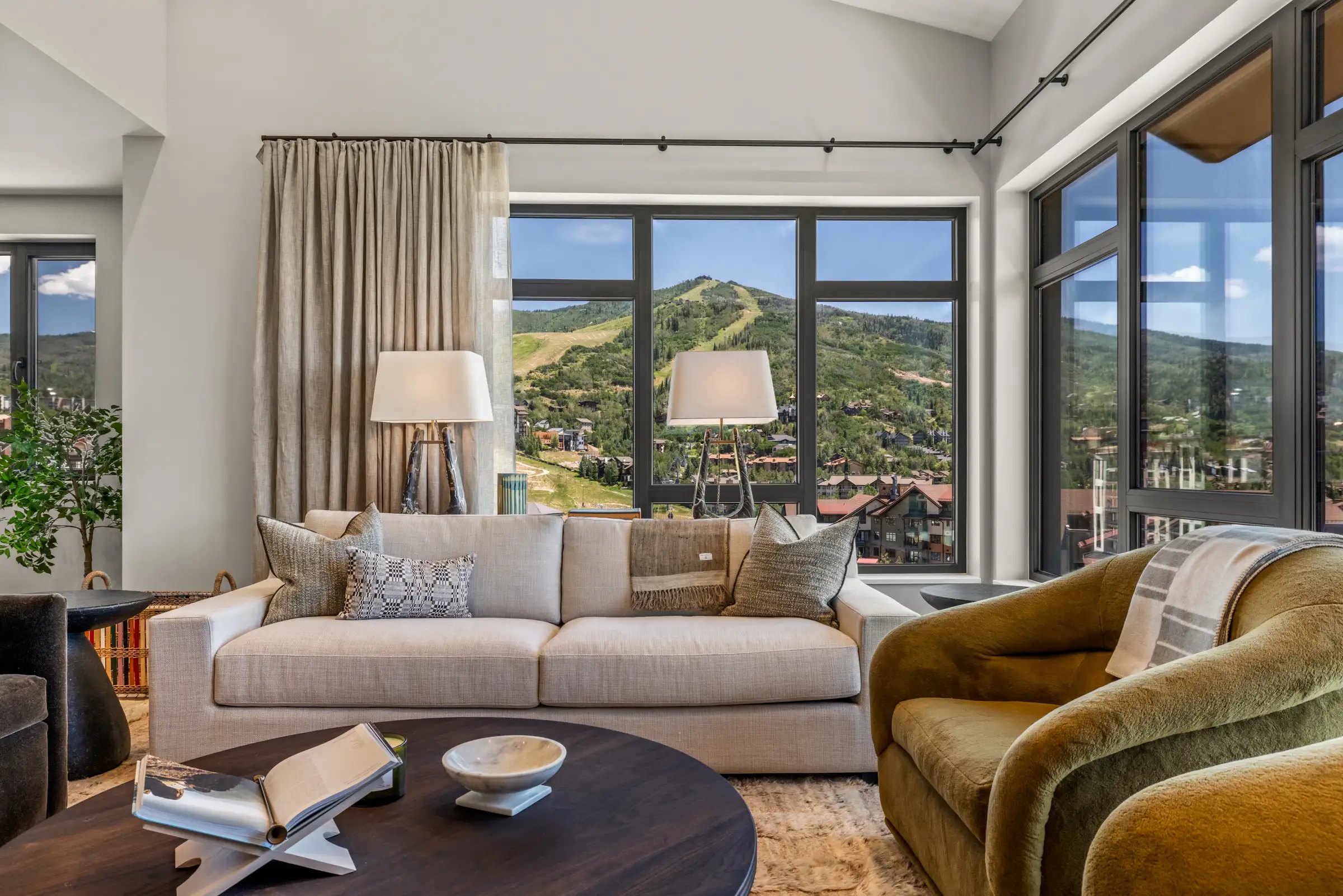 Mountain views through windows in Amble Penthouse 411