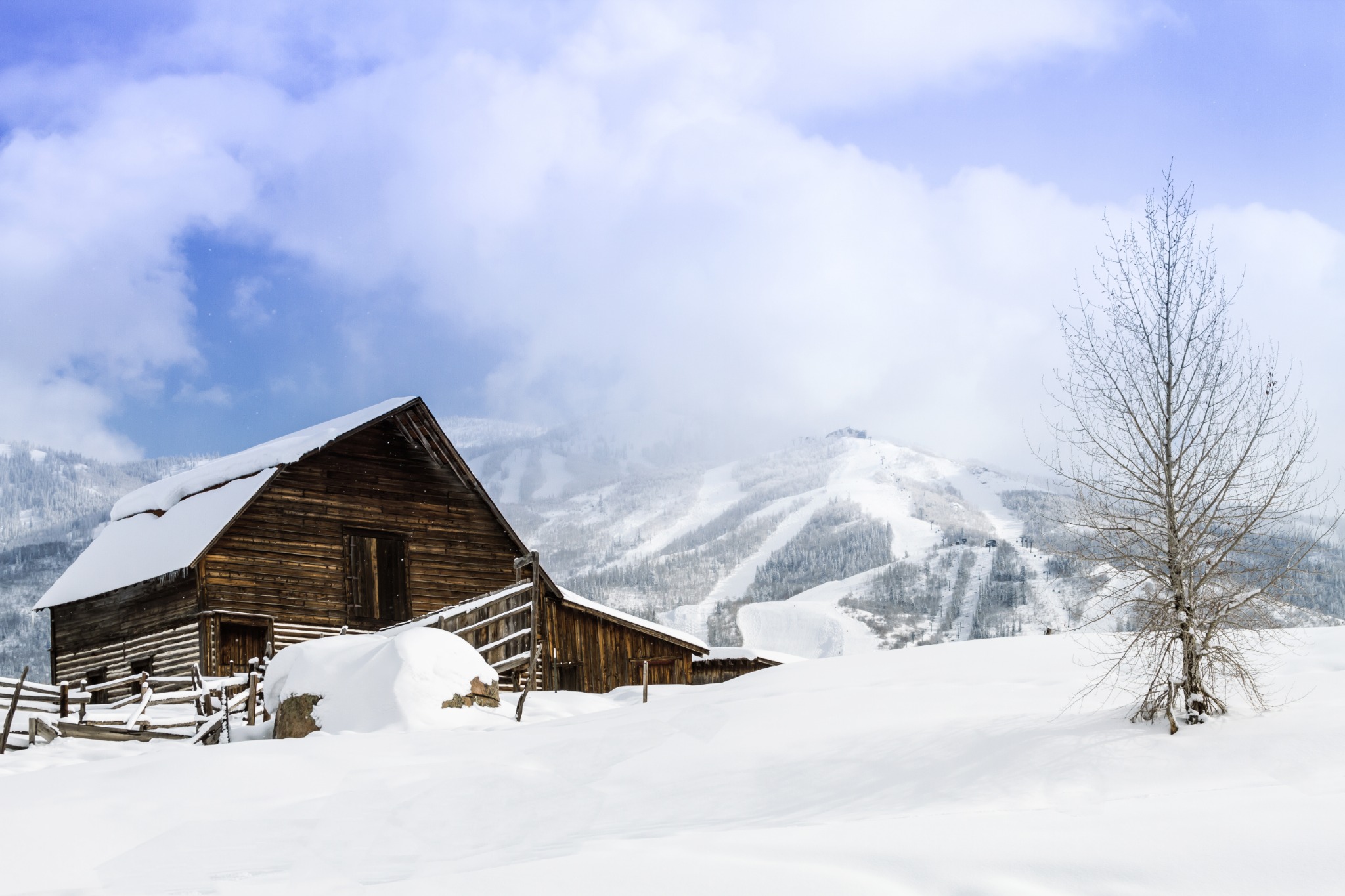Steamboat Mountain Area in winter