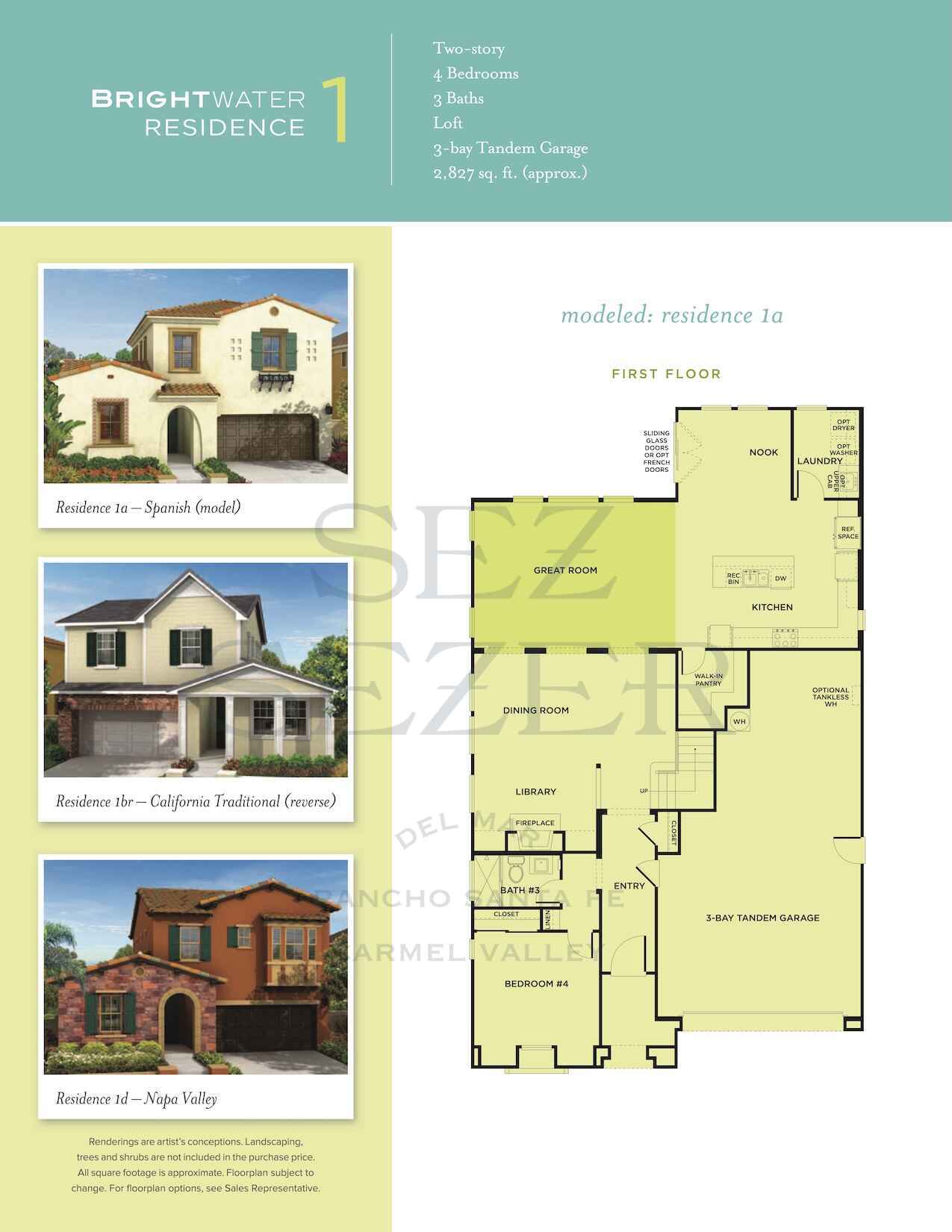 Brightwater Plan 1 exterior elevation by Pardee Homes