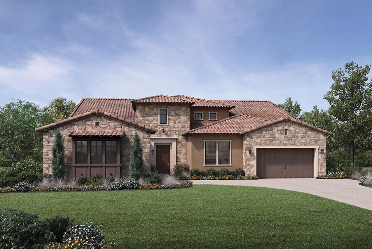 Del Mar Mesa Estates Carmel Valley Toll Brothers home with Spanish, Italianate, and Coastal Contemporary architecture