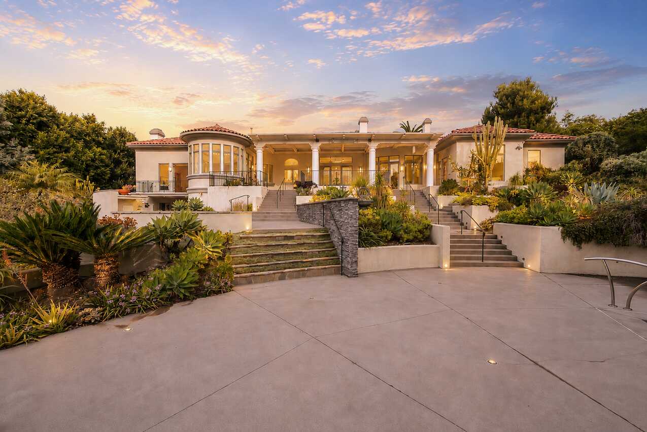 Fairbanks Ranch estate home for sale with manicured landscaping