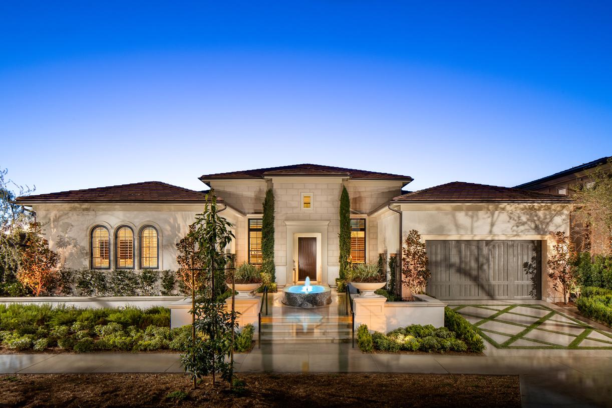 Palomar at Pacific Highlands Ranch luxury Toll Brothers home exterior with canyon views in Carmel Valley San Diego
