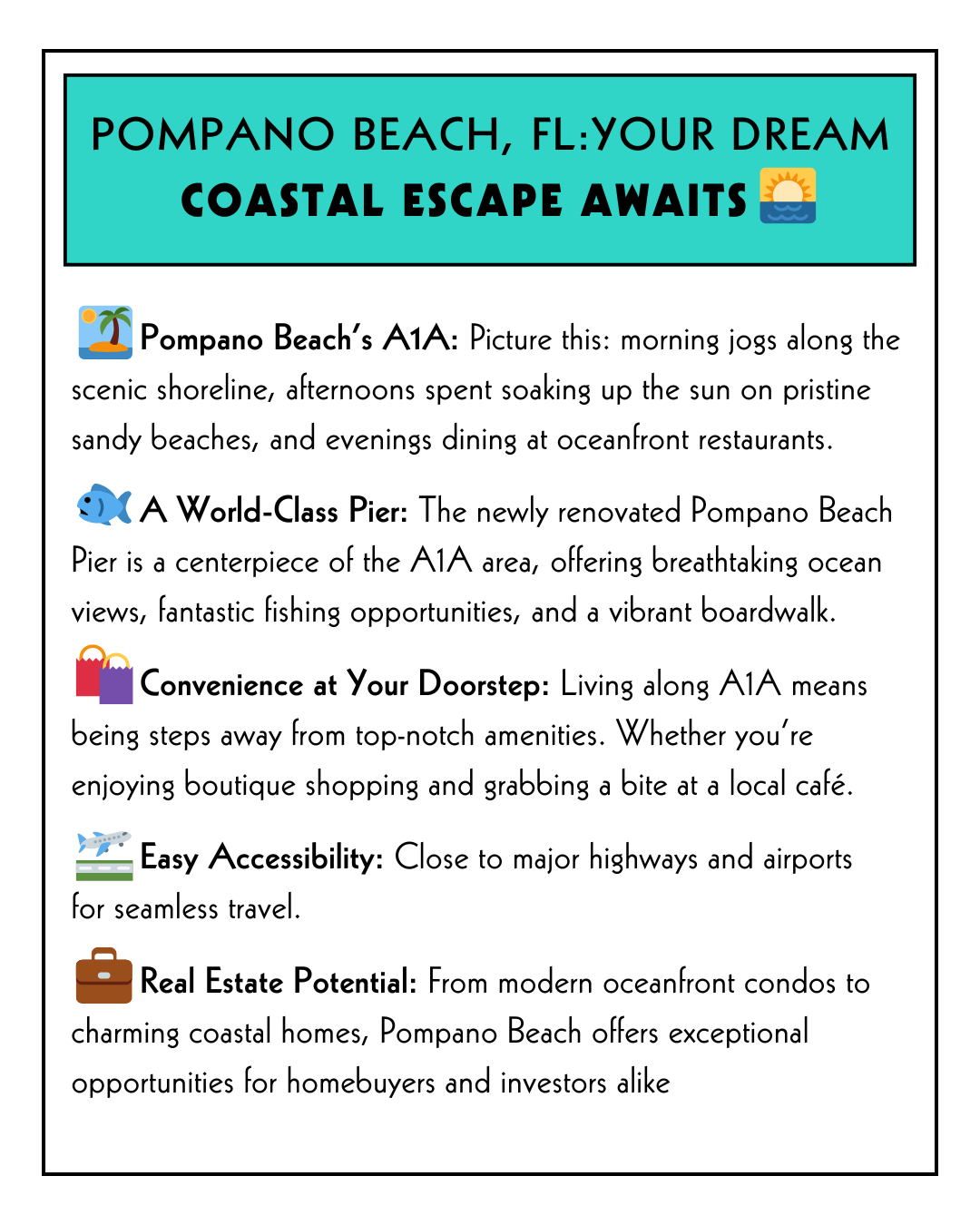 Pompano Beach city overview and A1A coastal attractions
