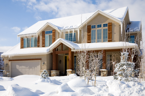 House during a snowy day