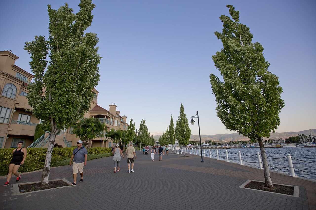 Waterfront boardwalk in downtown Kelowna