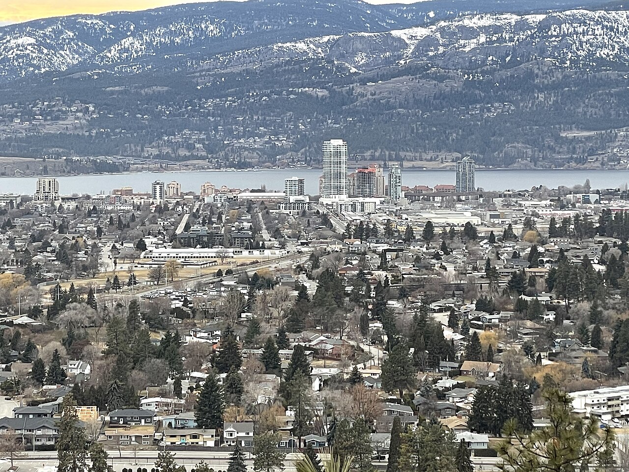 Kelowna skyline and Okanagan Lake