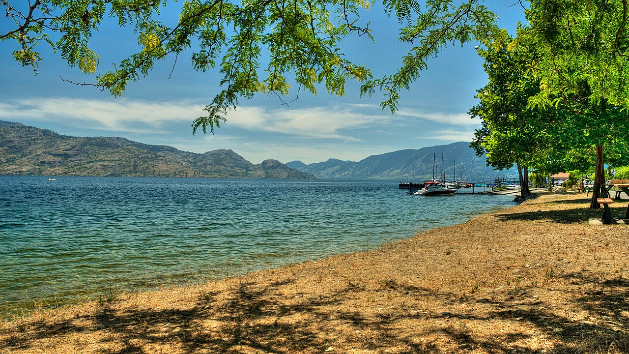 Peachland beach on Okanagan Lake