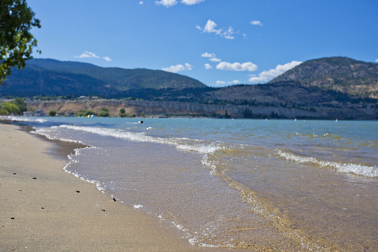 Penticton beach on Okanagan Lake