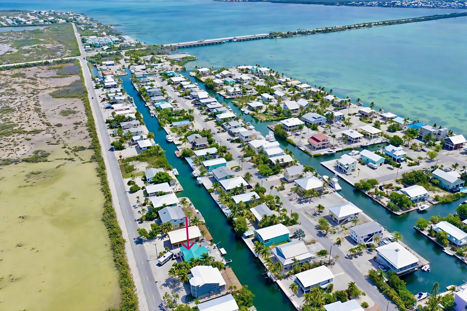 Jolly Roger Estates Little Torch Key aerial canal view