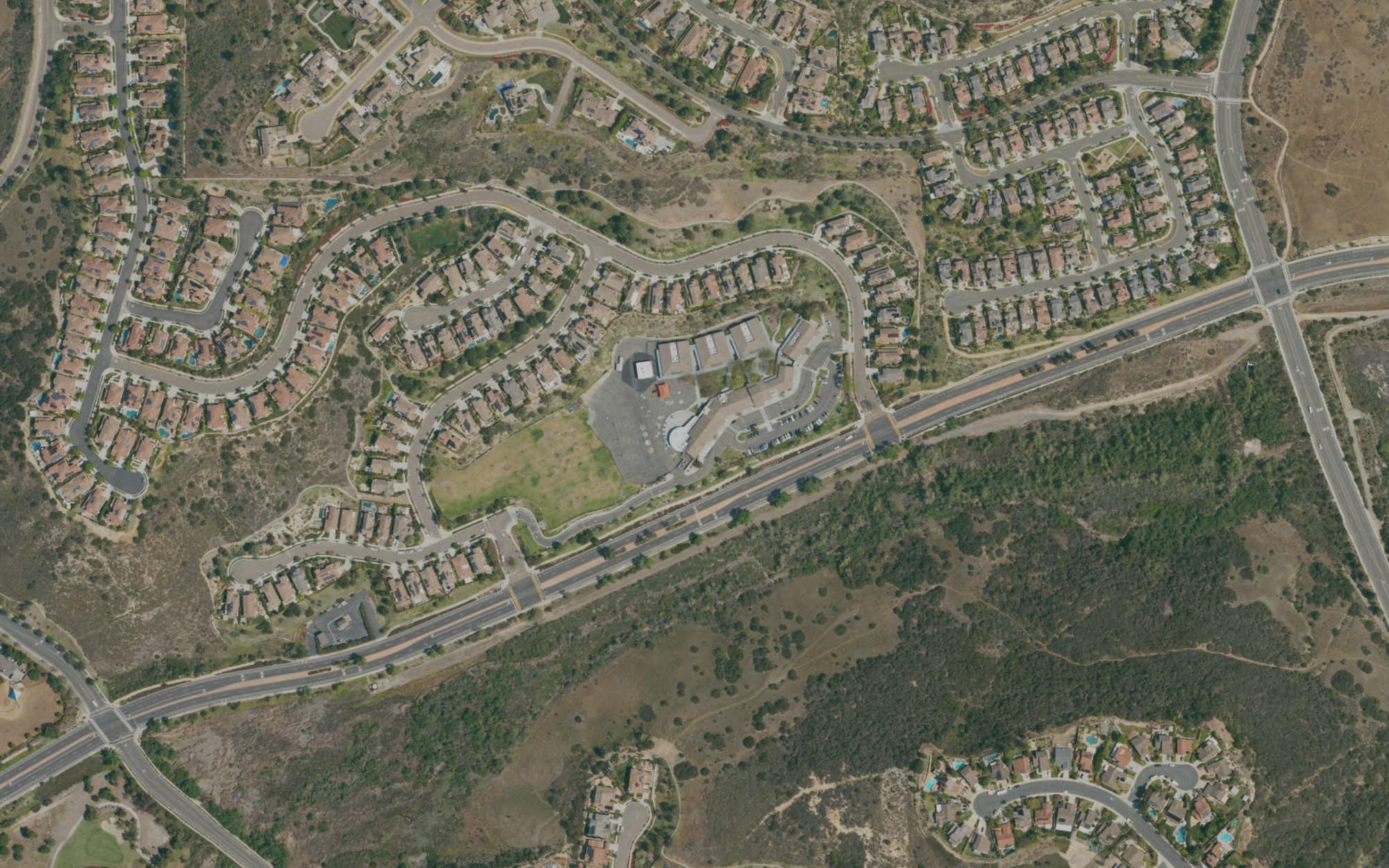 Actual aerial photograph of the Bressi Ranch area; historical 2022 imagery selection.