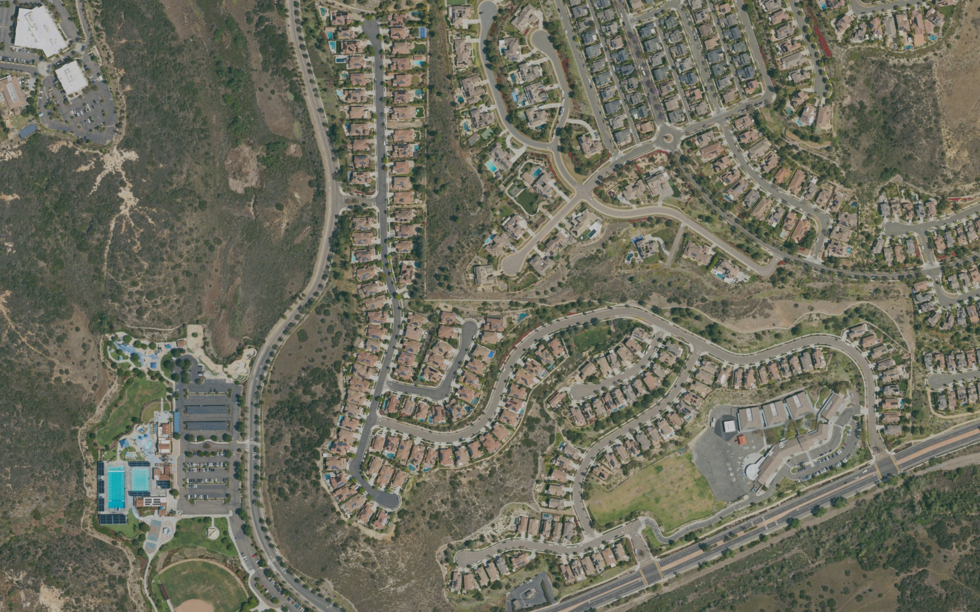 Actual north-up USDA NAIP aerial photograph of the Bressi Ranch area. Historical imagery selection: 2022. No neighborhood boundary is marked.