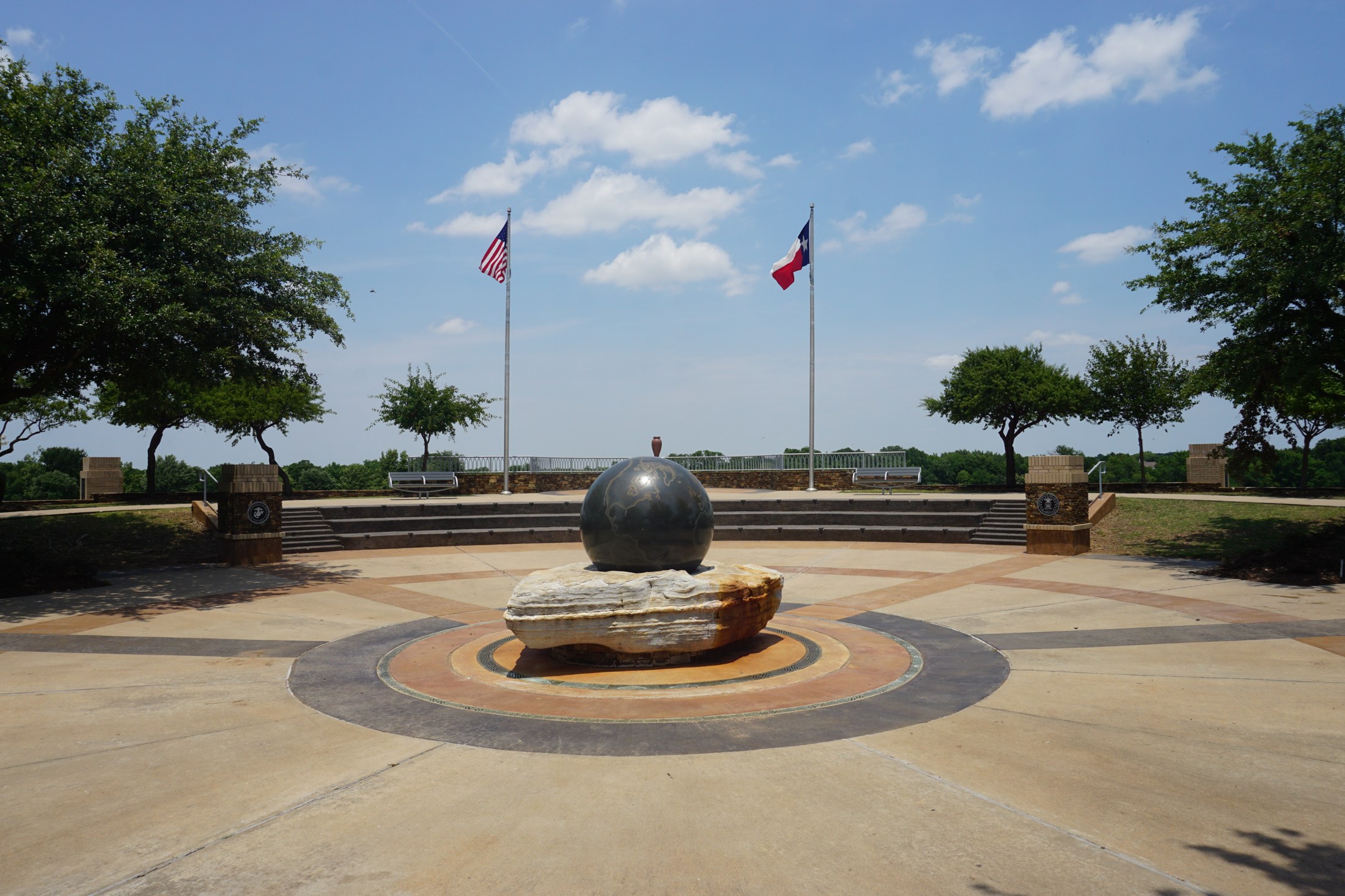 Frisco Veterans Memorial in Frisco Commons Park, photographed June 2019.