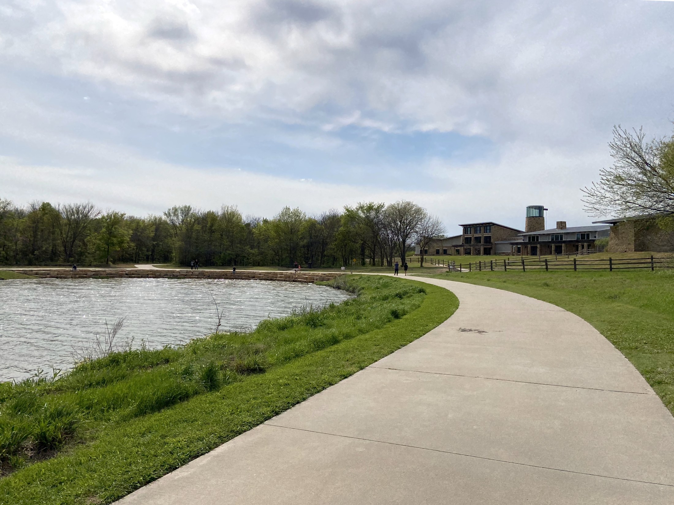 The Nature & Retreat Center beside the pond at Oak Point Park in Plano. Photographed April 2, 2021.