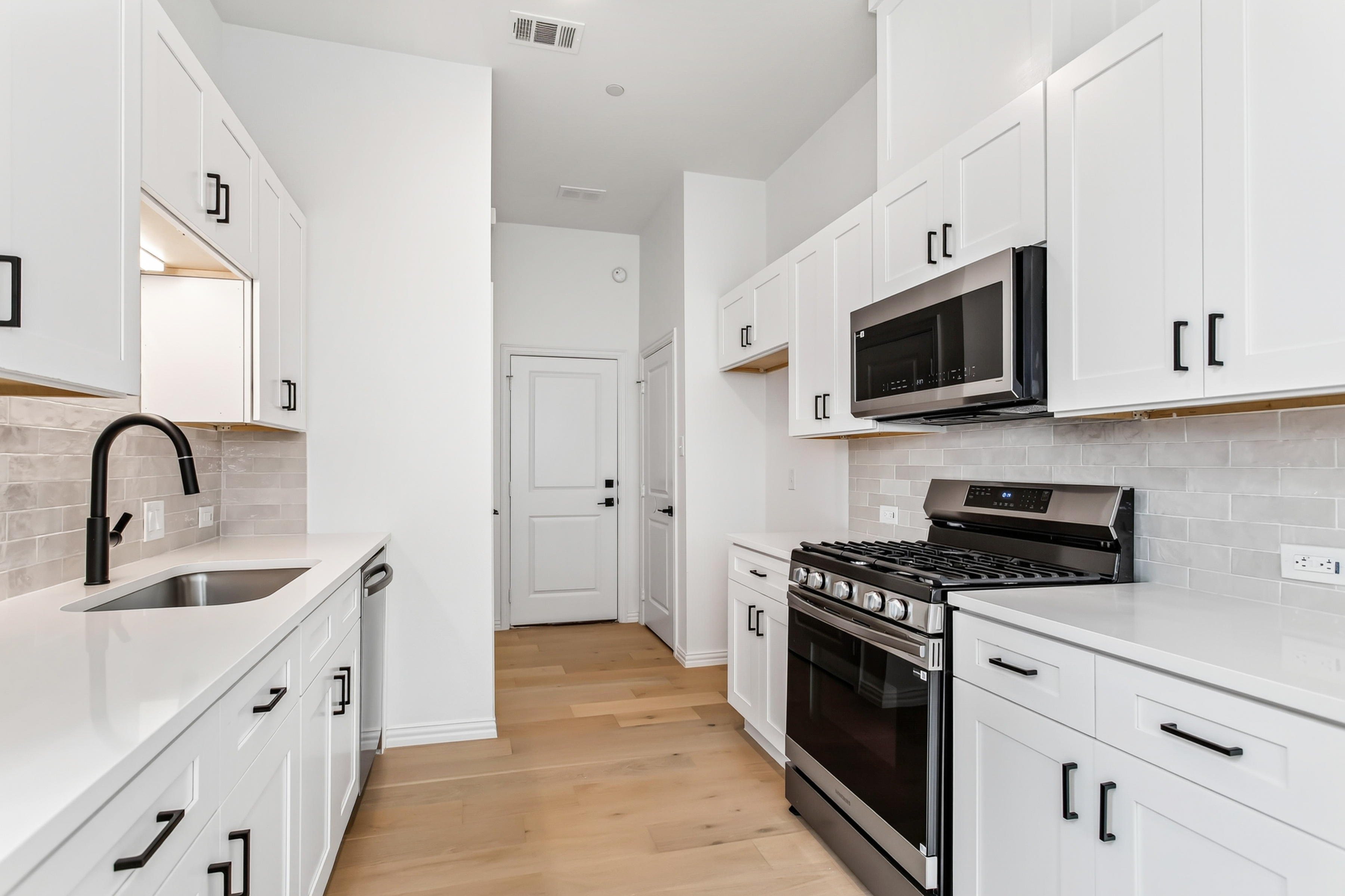 Kitchen with new Samsung appliances