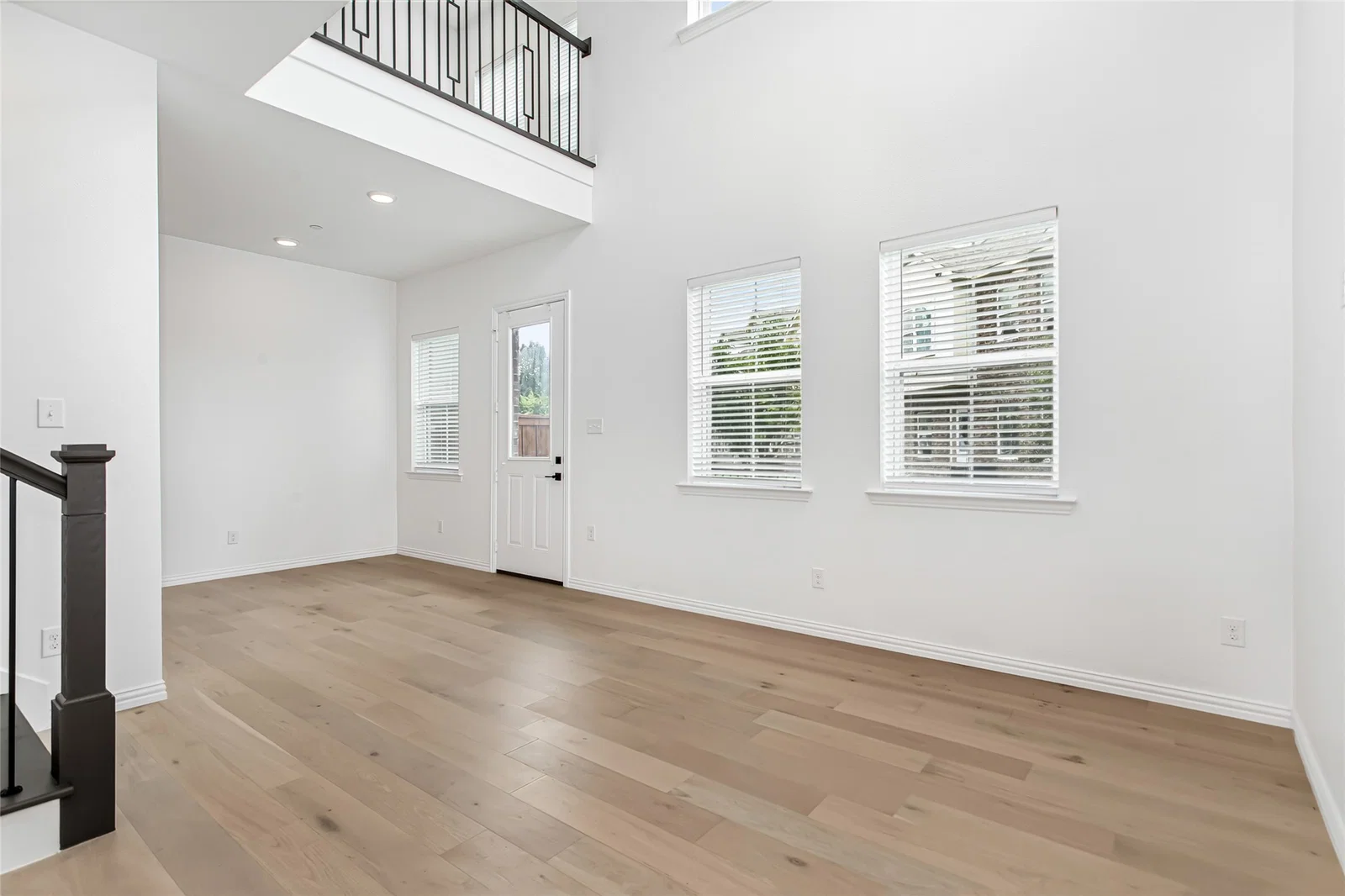 Entry with new white oak hardwood floors