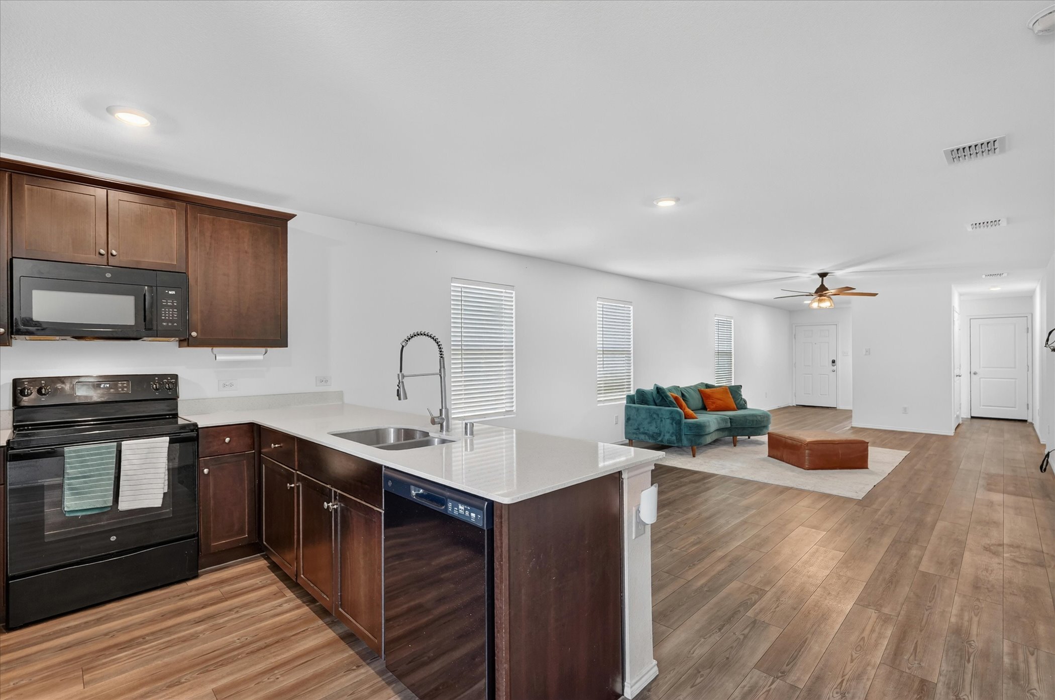 Kitchen Open to Living Area