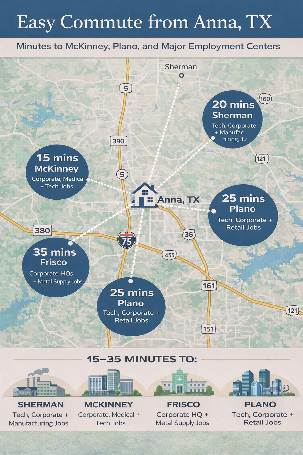 Easy commute options from Anna, TX