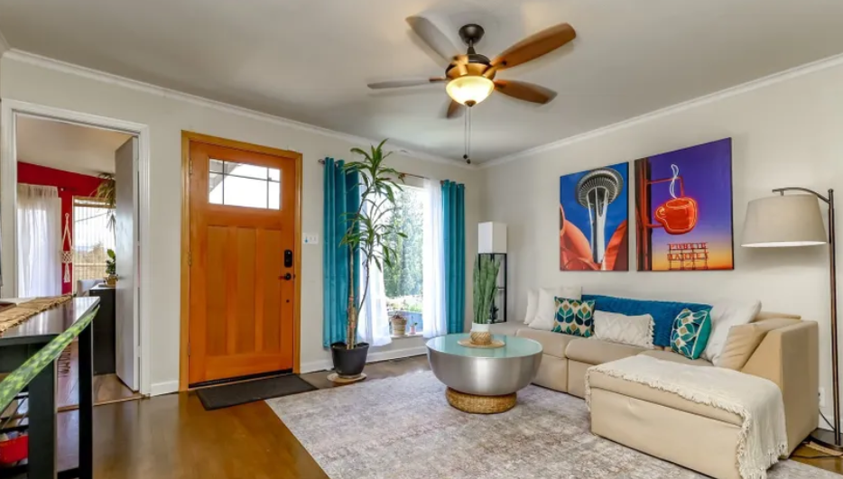 Bright living room interior