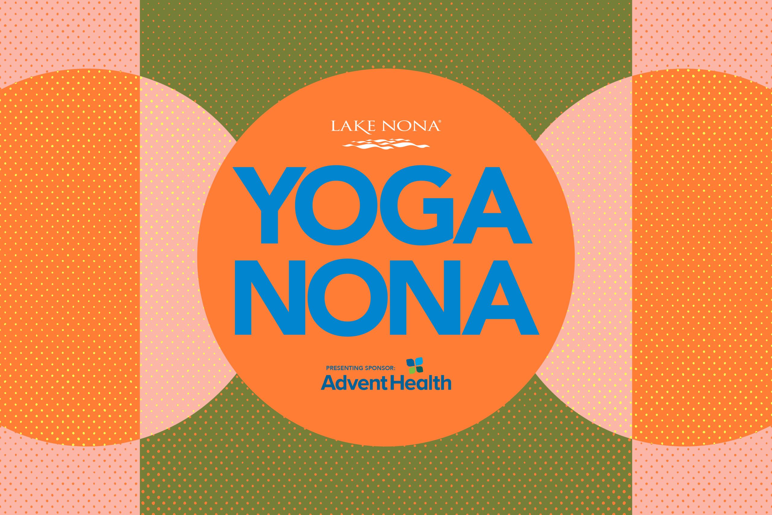Yoga Nona class on the lawn at Crescent Park in Laureate Park