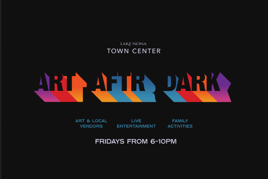 Maker booths at Art After Dark under the Beacon at Lake Nona Town Center