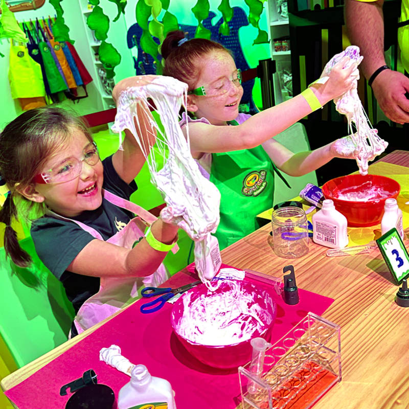 Children making art at Crayola Experience Orlando in The Florida Mall