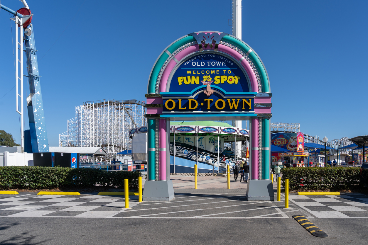 Go-kart tracks and roller coasters at Fun Spot America Orlando