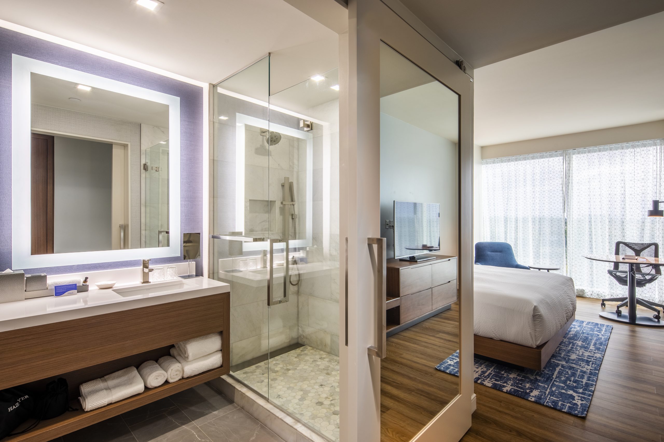 Single-occupancy guest room at KPMG Lakehouse in Lake Nona