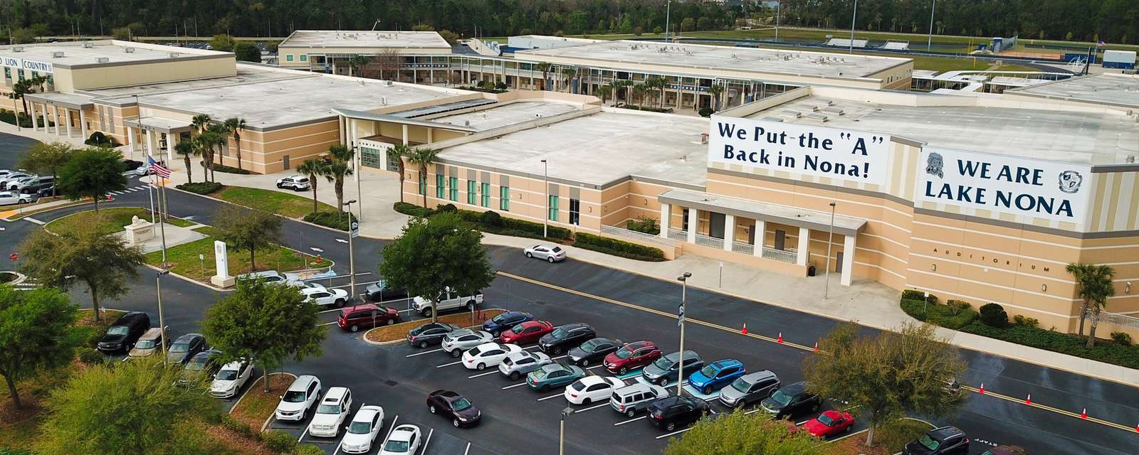 Lake Nona High School campus on Narcoossee Road in Lake Nona, Orlando