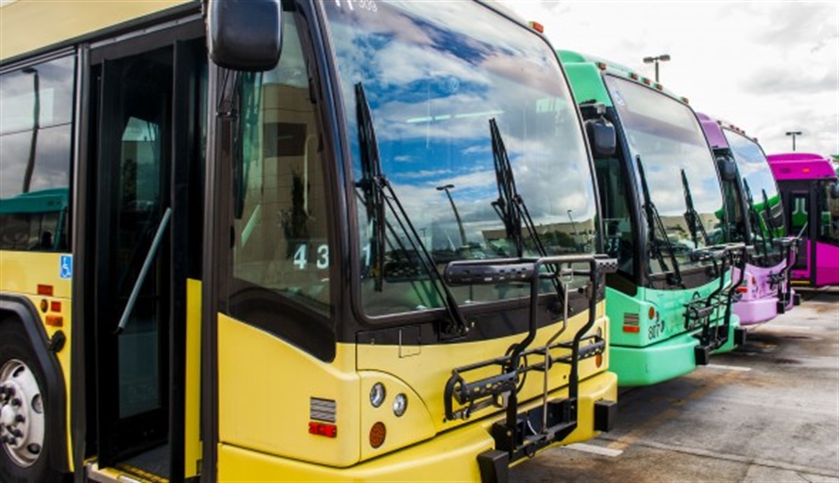 LYNX FastLink bus at a stop in Lake Nona Medical City, Orlando