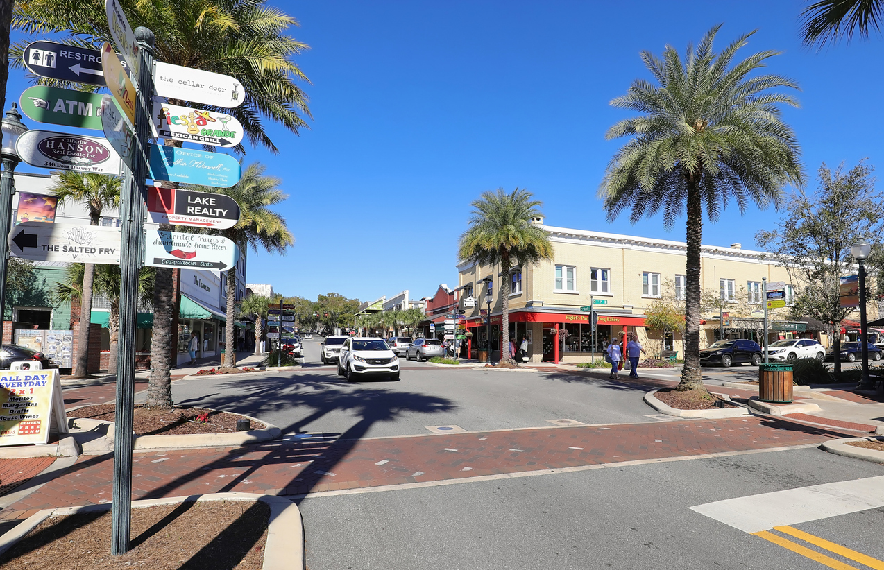 Historic downtown Mount Dora, Florida, near Lake Dora
